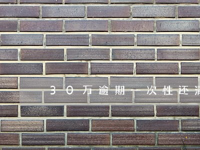 30万逾期一次性还清