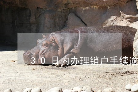 30日内办理销户手续逾期视同 30日内办理销户手续逾期视同