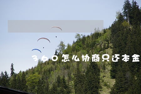 360怎么协商只还本金 360怎么协商只还本金