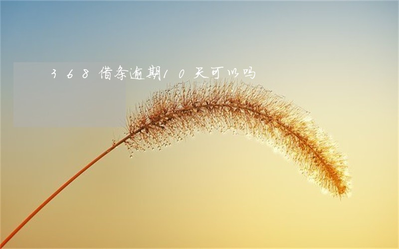 368借条逾期10天可以吗 368借条逾期10天可以吗