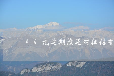 45元逾期没还对征信有影响不