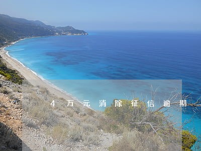 4万元消除征信逾期 4万元消除征信逾期