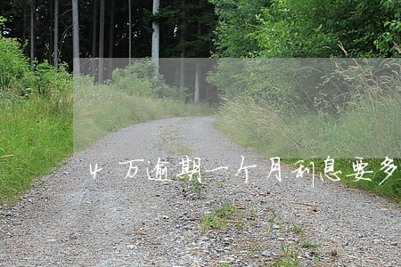 4万逾期一个月利息要多少钱 4万逾期一个月利息要多少钱