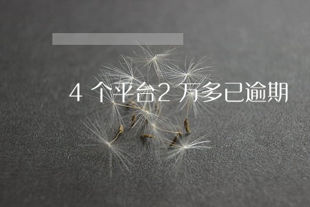 4个平台2万多已逾期 4个平台2万多已逾期