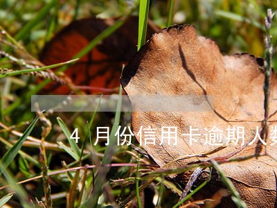 4月份信用卡逾期人数 4月份信用卡逾期人数