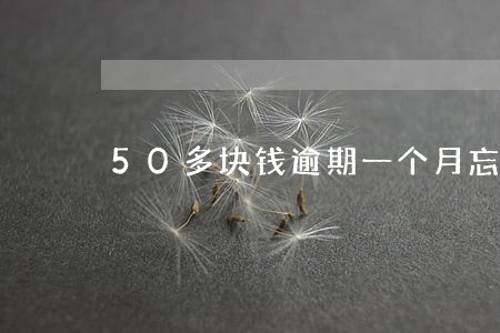 50多块钱逾期一个月忘还了 50多块钱逾期一个月忘还了