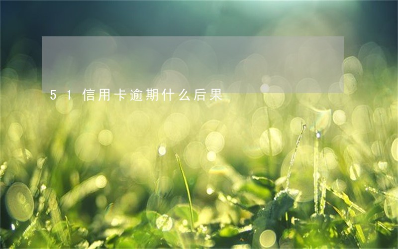 51信用卡逾期什么后果