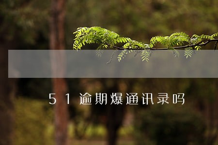 51逾期爆通讯录吗 51逾期爆通讯录吗