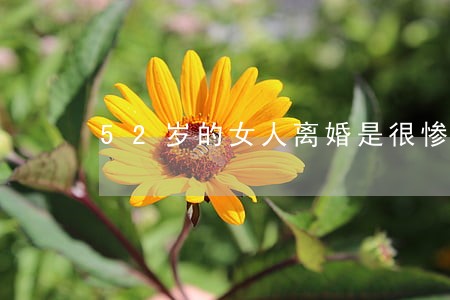 52岁的女人离婚是很惨吗 52岁的女人离婚是很惨吗