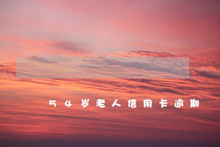 54岁老人信用卡逾期 54岁老人信用卡逾期