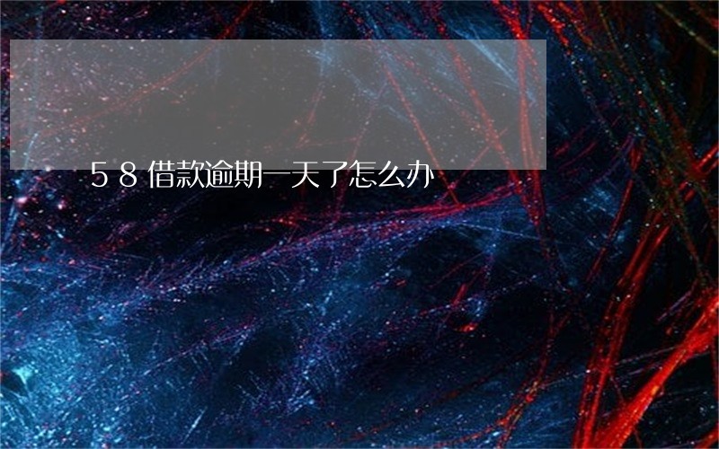 58借款逾期一天了怎么办 58借款逾期一天了怎么办