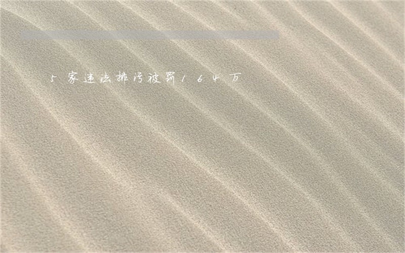 5家违法排污被罚164万 5家违法排污被罚164万