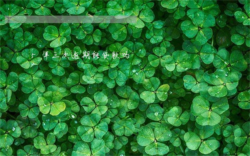 5年三次逾期能贷款吗 5年三次逾期能贷款吗