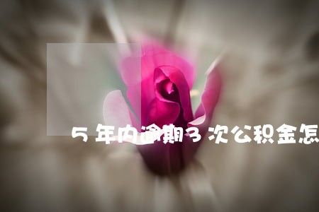 5年内逾期3次公积金怎么办 5年内逾期3次公积金怎么办