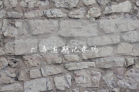 5条逾期记录吗 5条逾期记录吗