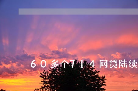 60多个714网贷陆续逾期 60多个714网贷陆续逾期