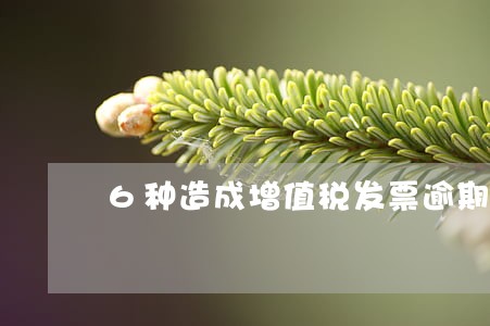 6种造成增值税发票逾期 6种造成增值税发票逾期