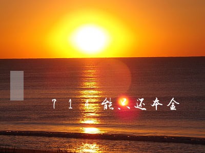 714能只还本金 714能只还本金