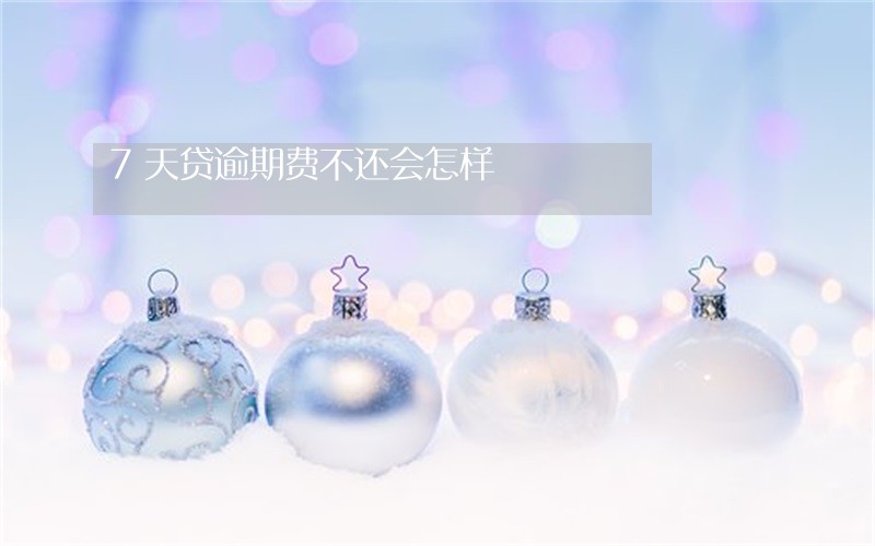 7天贷逾期费不还会怎样