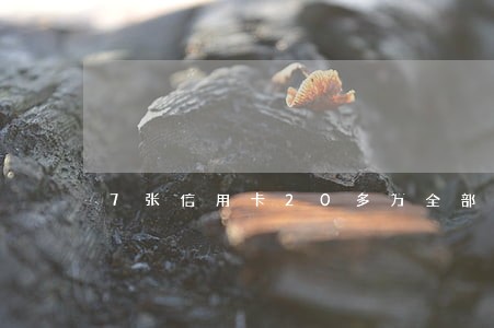 7张信用卡20多万全部逾期