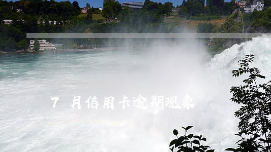 7月信用卡逾期现象 7月信用卡逾期现象