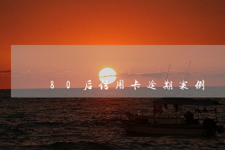 80后信用卡逾期案例