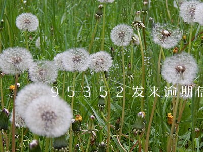 95352发来逾期信息 95352发来逾期信息