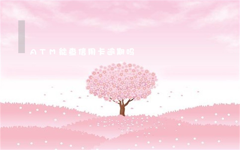 ATM能查信用卡逾期吗 ATM能查信用卡逾期吗