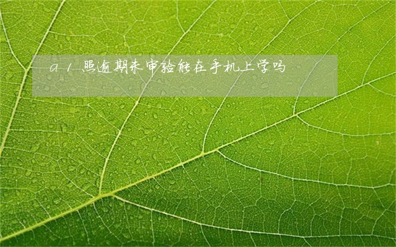 a1照逾期未审验能在手机上学吗 a1照逾期未审验能在手机上学吗
