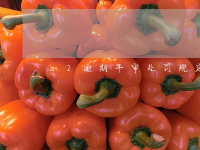 a2逾期年审处罚规定 a2逾期年审处罚规定