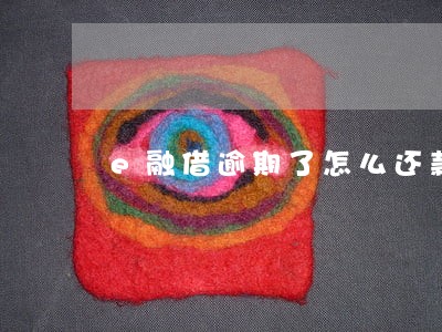 e融借逾期了怎么还款