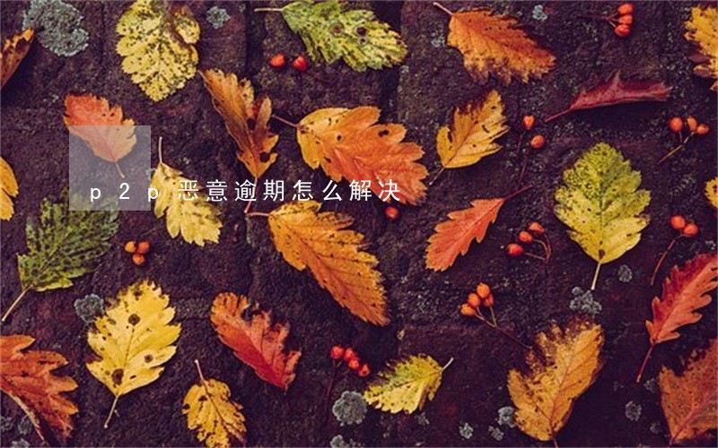 p2p恶意逾期怎么解决