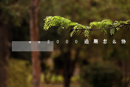 we2000逾期怎么协商 we2000逾期怎么协商