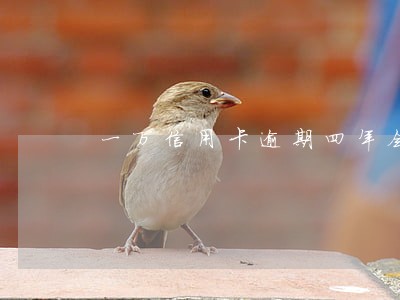 一万信用卡逾期四年会怎么样 一万信用卡逾期四年会怎么样