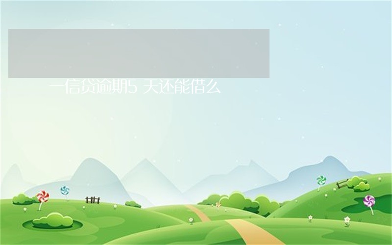 一信贷逾期5天还能借么 一信贷逾期5天还能借么