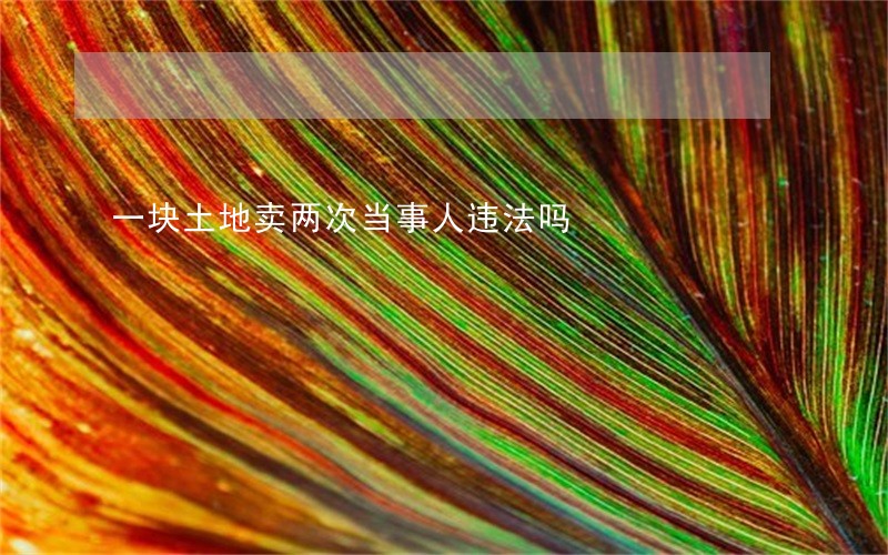 一块土地卖两次当事人违法吗 一块土地卖两次当事人违法吗