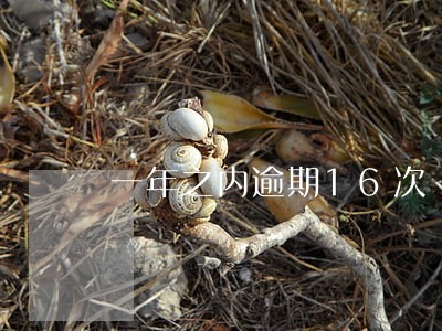 一年之内逾期16次 一年之内逾期16次