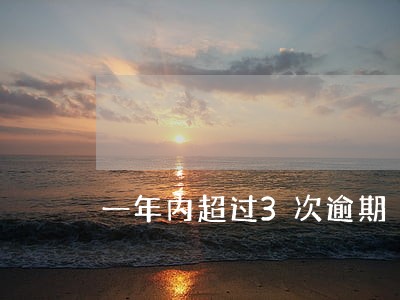 一年内超过3次逾期 一年内超过3次逾期