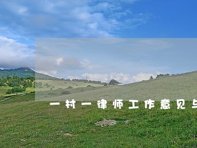 一村一律师工作意见与建议 一村一律师工作意见与建议