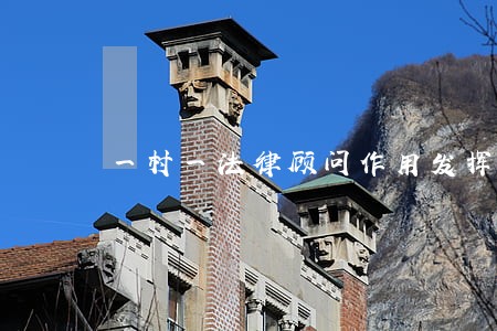 一村一法律顾问作用发挥 一村一法律顾问作用发挥