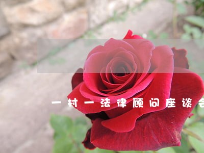 一村一法律顾问座谈会 一村一法律顾问座谈会