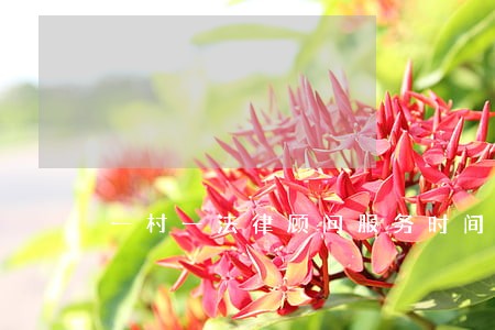 一村一法律顾问服务时间 一村一法律顾问服务时间