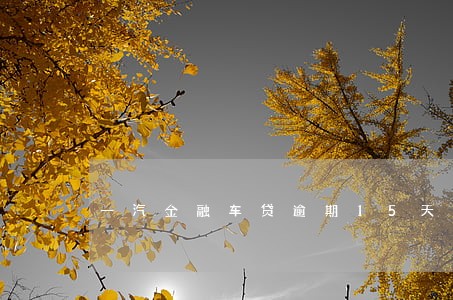 一汽金融车贷逾期15天后再还款 一汽金融车贷逾期15天后再还款