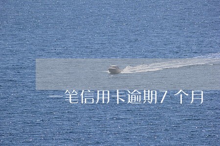一笔信用卡逾期7个月 一笔信用卡逾期7个月
