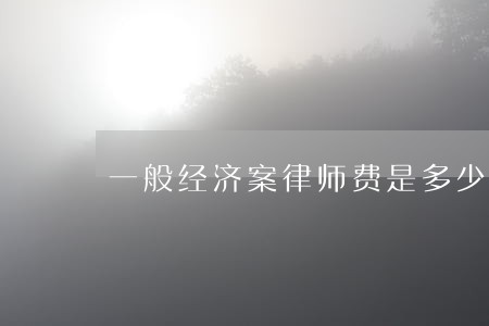 一般经济案律师费是多少钱 一般经济案律师费是多少钱