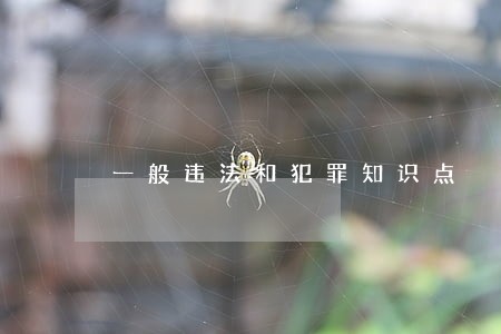 一般违法和犯罪知识点