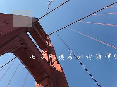 七万元债务纠纷请律师咨询 七万元债务纠纷请律师咨询
