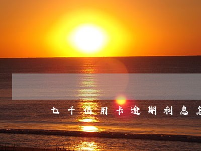 七千信用卡逾期利息怎么办 七千信用卡逾期利息怎么办