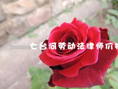 七台河劳动法律师价格 七台河劳动法律师价格