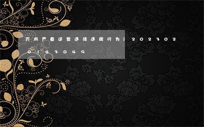 万州严查这些违法违规行为/2023020143049 万州严查这些违法违规行为/2023020143049